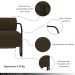 Kit 2 Poltronas Decorativas Sala de Estar Polatsk Base Industrial de Ferro Veludo Marrom G33 - Gran Belo