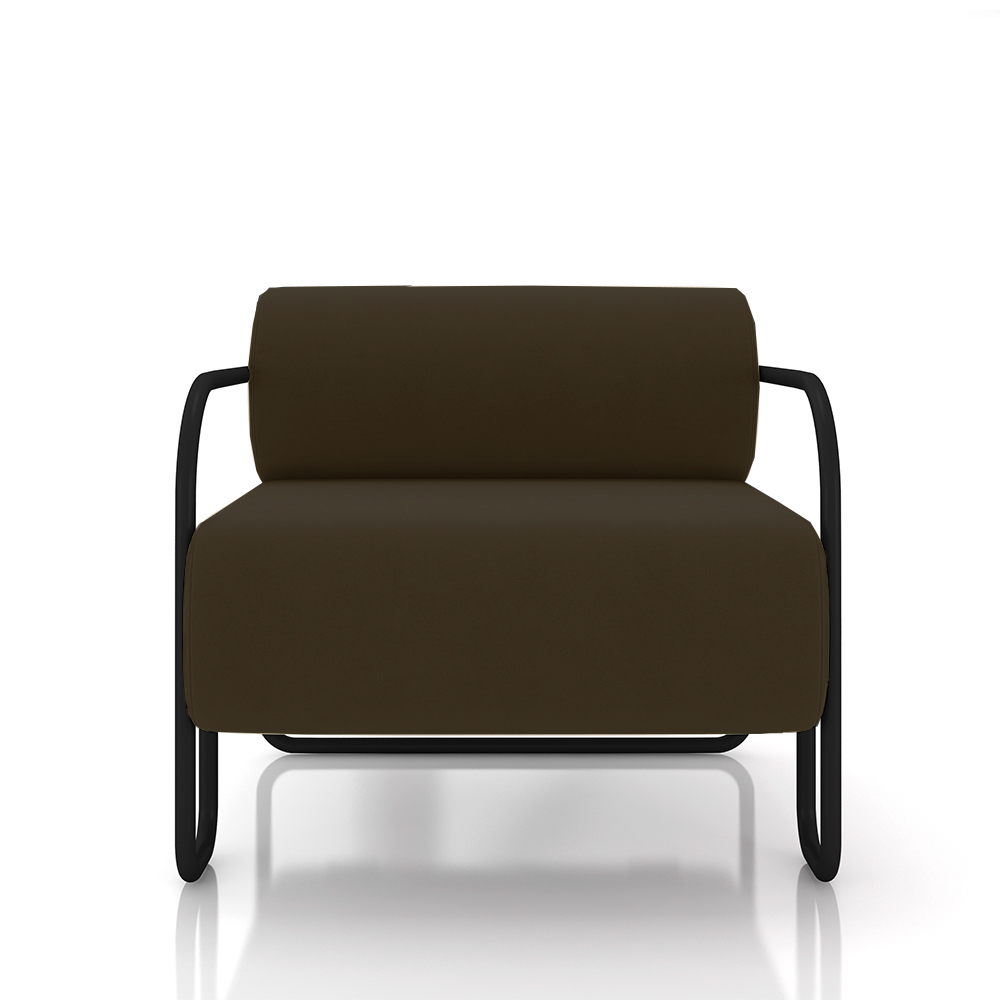 Kit 2 Poltronas Decorativas Sala de Estar Polatsk Base Industrial de Ferro Veludo Marrom G33 - Gran Belo