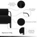 Kit 2 Poltronas Decorativas Sala de Estar Polatsk Base Industrial de Ferro Veludo Preto G33 - Gran Belo