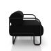 Kit 2 Poltronas Decorativas Sala de Estar Polatsk Base Industrial de Ferro Veludo Preto G33 - Gran Belo