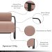 Kit 2 Poltronas Decorativas Sala de Estar Polatsk Base Industrial de Ferro Veludo Rosê G33 - Gran Belo