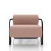 Kit 2 Poltronas Decorativas Sala de Estar Polatsk Base Industrial de Ferro Veludo Rosê G33 - Gran Belo