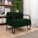 Kit 2 Poltronas Decorativas Sala de Estar Polatsk Base Industrial de Ferro Veludo Verde G33 - Gran Belo