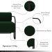 Kit 2 Poltronas Decorativas Sala de Estar Polatsk Base Industrial de Ferro Veludo Verde G33 - Gran Belo