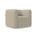 Kit 2 Poltronas Decorativas Sala de Estar Trinidad Base Fixa Bouclê Bege G33 - Gran Belo