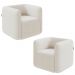 Kit 2 Poltronas Decorativas Sala de Estar Trinidad Base Fixa Bouclê Off White G33 - Gran Belo