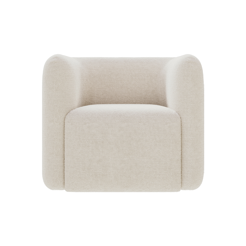 Kit 2 Poltronas Decorativas Sala de Estar Trinidad Base Fixa Bouclê Off White G33 - Gran Belo