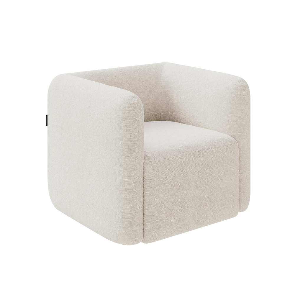 Kit 2 Poltronas Decorativas Sala de Estar Trinidad Base Fixa Bouclê Off White G33 - Gran Belo