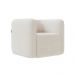 Kit 2 Poltronas Decorativas Sala de Estar Trinidad Base Fixa Bouclê Off White G33 - Gran Belo