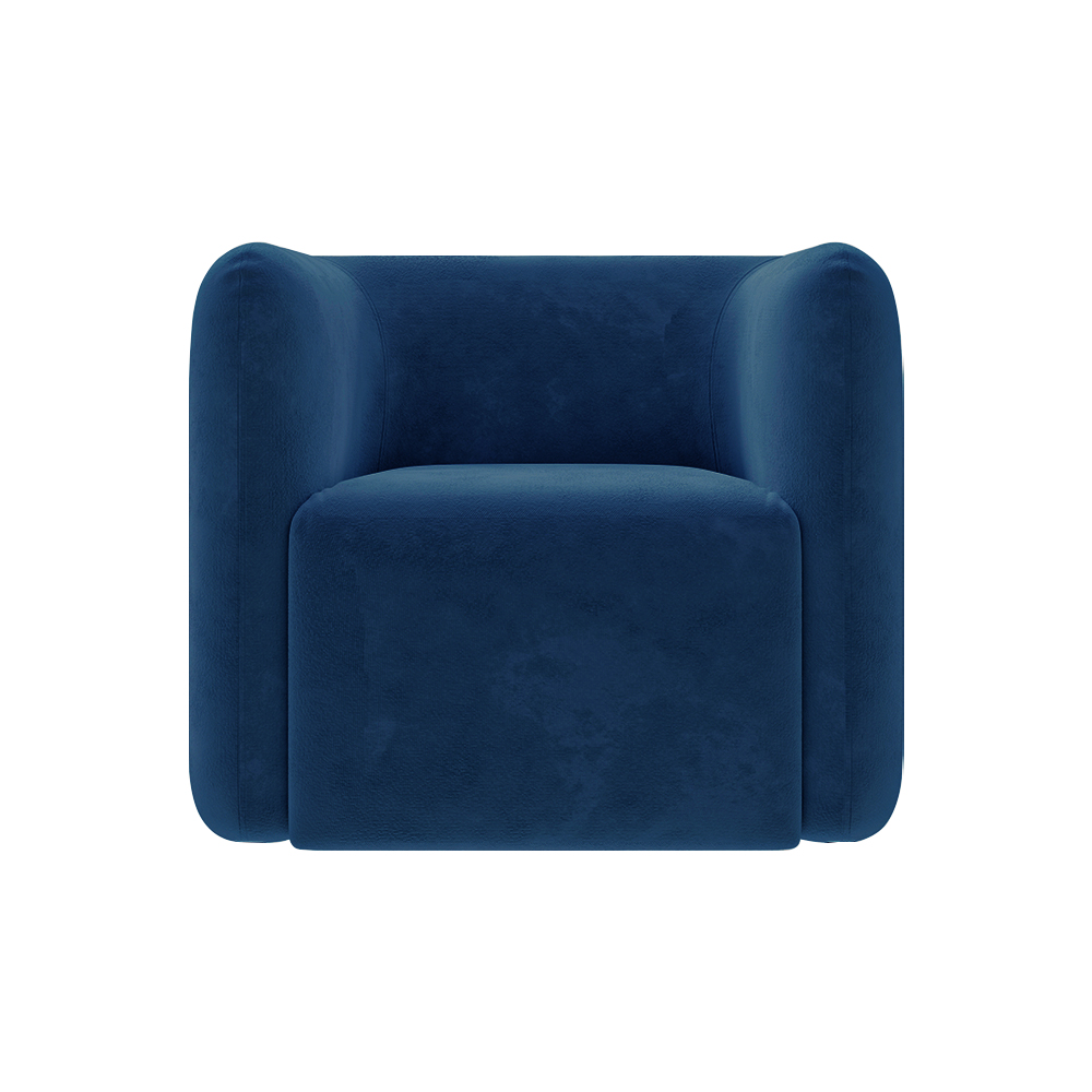 Kit 2 Poltronas Decorativas Sala de Estar Trinidad Base Fixa Veludo Azul Marinho G33 - Gran Belo