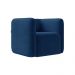Kit 2 Poltronas Decorativas Sala de Estar Trinidad Base Fixa Veludo Azul Marinho G33 - Gran Belo