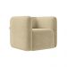 Kit 2 Poltronas Decorativas Sala de Estar Trinidad Base Fixa Veludo Bege G33 - Gran Belo