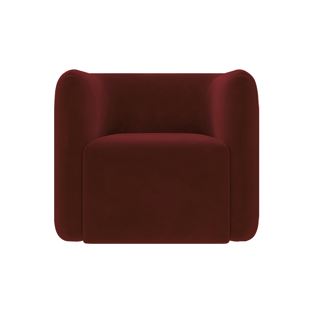 Kit 2 Poltronas Decorativas Sala de Estar Trinidad Base Fixa Veludo Bordô G33 - Gran Belo