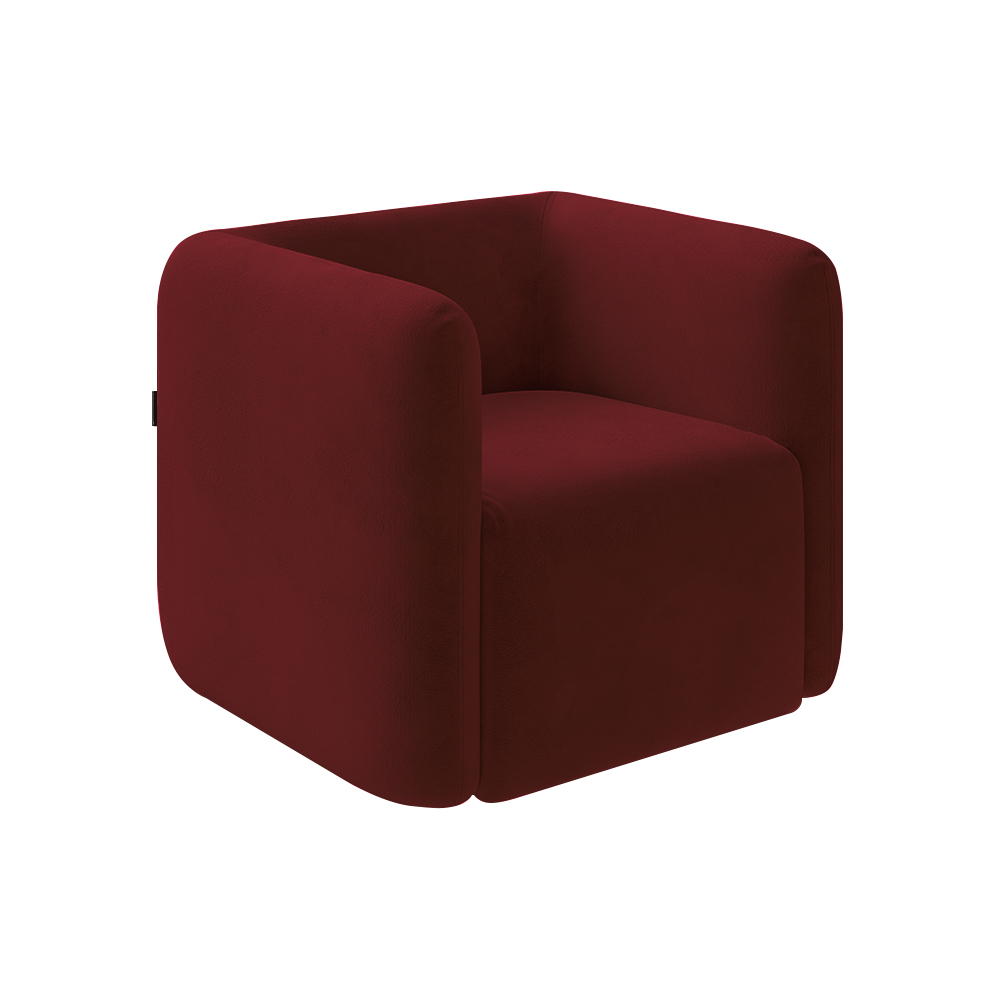 Kit 2 Poltronas Decorativas Sala de Estar Trinidad Base Fixa Veludo Bordô G33 - Gran Belo