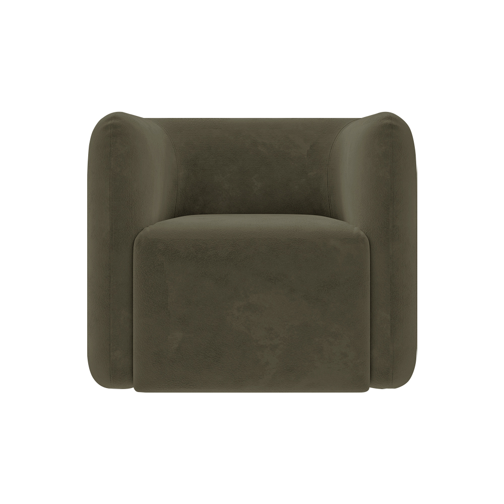 Kit 2 Poltronas Decorativas Sala de Estar Trinidad Base Fixa Veludo Castor G33 - Gran Belo