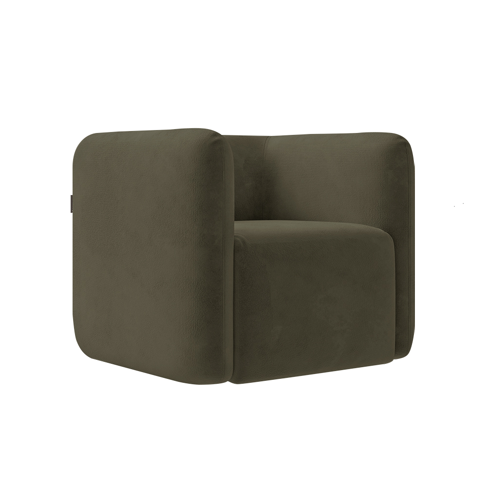 Kit 2 Poltronas Decorativas Sala de Estar Trinidad Base Fixa Veludo Castor G33 - Gran Belo