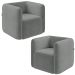 Kit 2 Poltronas Decorativas Sala de Estar Trinidad Base Fixa Veludo Cinza Claro G33 - Gran Belo