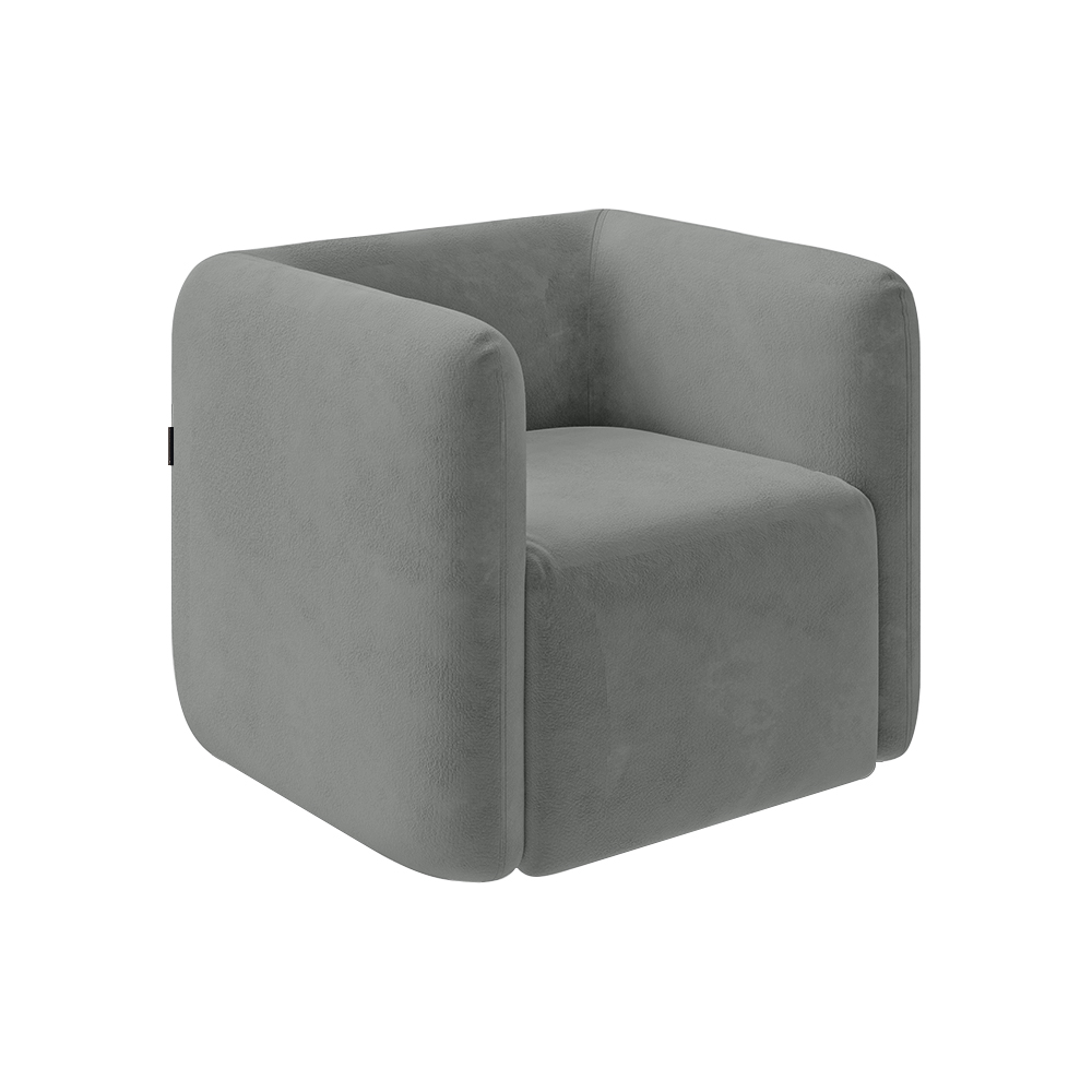 Kit 2 Poltronas Decorativas Sala de Estar Trinidad Base Fixa Veludo Cinza Claro G33 - Gran Belo