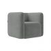 Kit 2 Poltronas Decorativas Sala de Estar Trinidad Base Fixa Veludo Cinza Claro G33 - Gran Belo