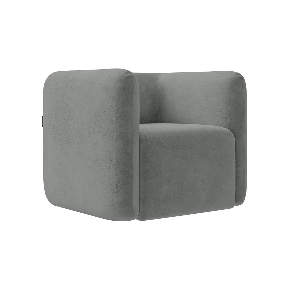 Kit 2 Poltronas Decorativas Sala de Estar Trinidad Base Fixa Veludo Cinza Claro G33 - Gran Belo