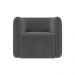 Kit 2 Poltronas Decorativas Sala de Estar Trinidad Base Fixa Veludo Grafite G33 - Gran Belo