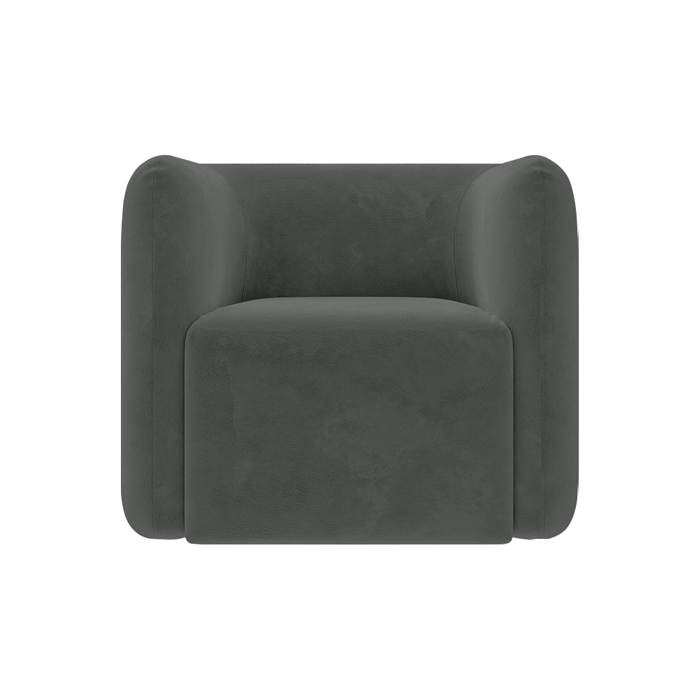 Kit 2 Poltronas Decorativas Sala de Estar Trinidad Base Fixa Veludo Grafite G33 - Gran Belo
