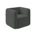 Kit 2 Poltronas Decorativas Sala de Estar Trinidad Base Fixa Veludo Grafite G33 - Gran Belo