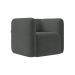 Kit 2 Poltronas Decorativas Sala de Estar Trinidad Base Fixa Veludo Grafite G33 - Gran Belo