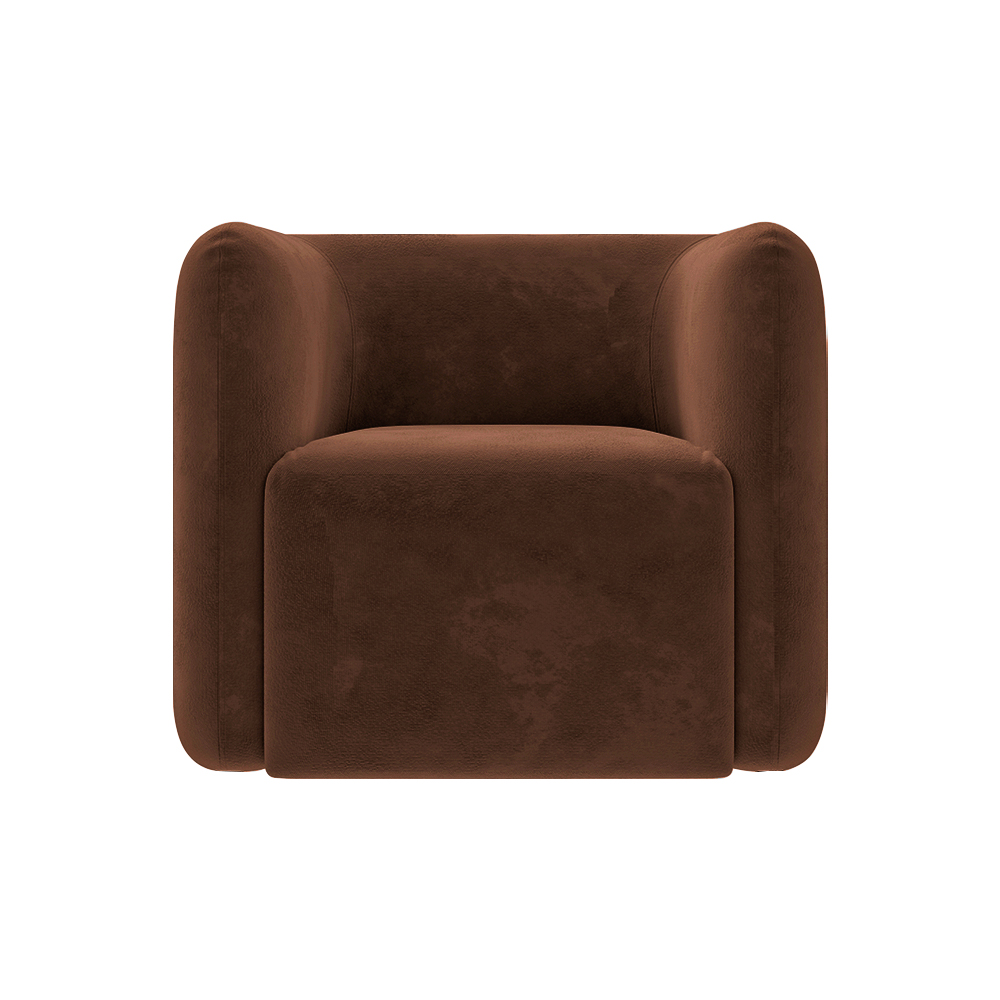 Kit 2 Poltronas Decorativas Sala de Estar Trinidad Base Fixa Veludo Marrom G33 - Gran Belo