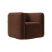 Kit 2 Poltronas Decorativas Sala de Estar Trinidad Base Fixa Veludo Marrom G33 - Gran Belo