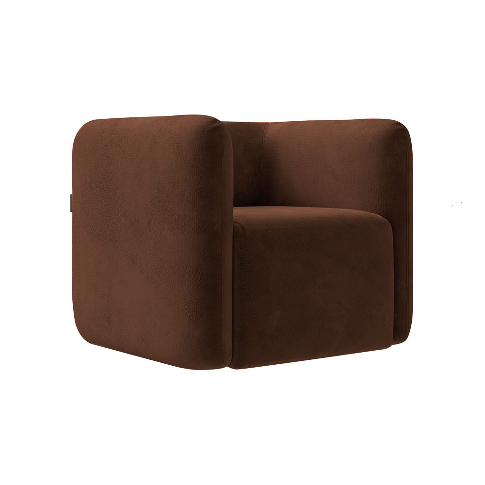 Kit 2 Poltronas Decorativas Sala de Estar Trinidad Base Fixa Veludo Marrom G33 - Gran Belo