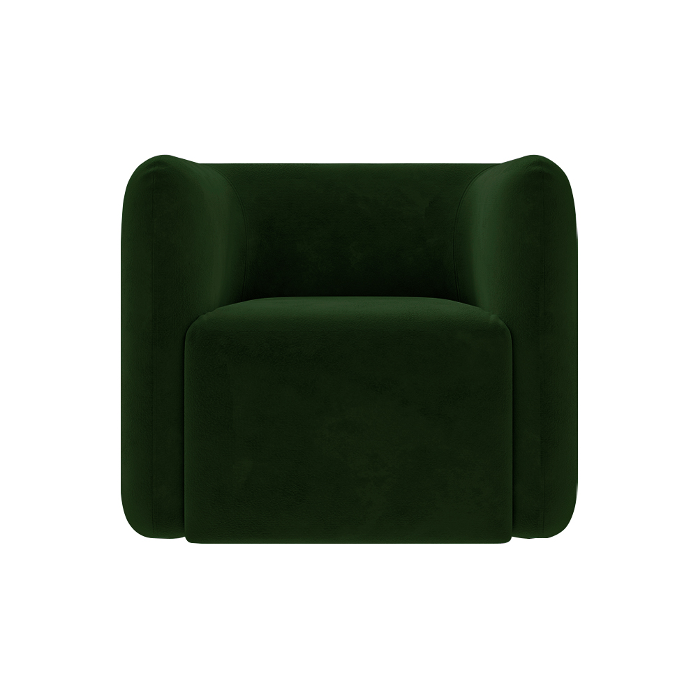 Kit 2 Poltronas Decorativas Sala de Estar Trinidad Base Fixa Veludo Verde G33 - Gran Belo