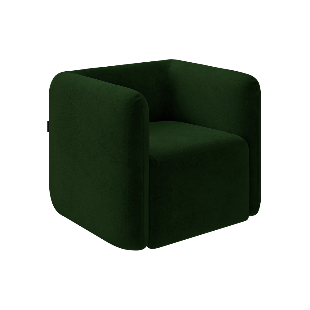 Kit 2 Poltronas Decorativas Sala de Estar Trinidad Base Fixa Veludo Verde G33 - Gran Belo