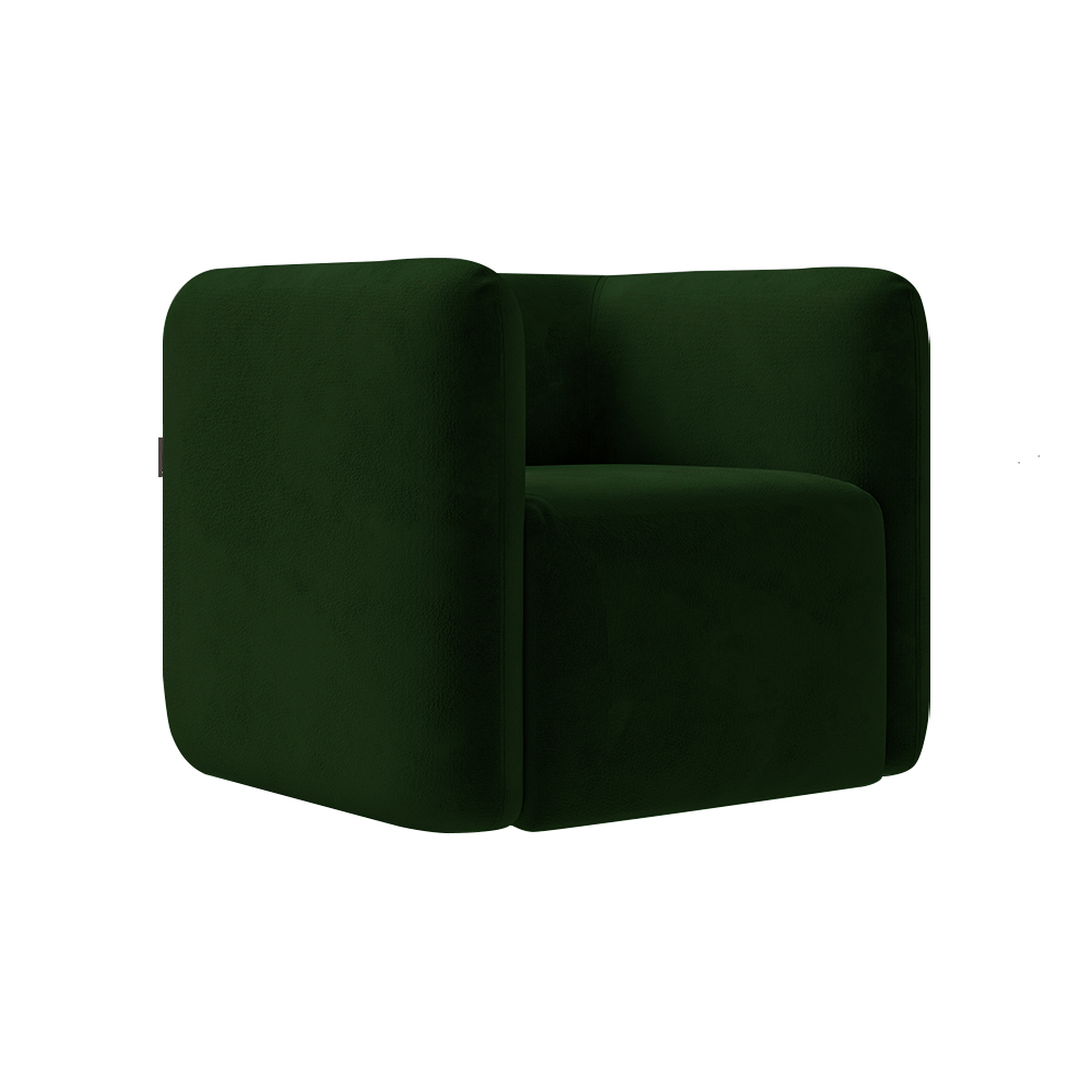 Kit 2 Poltronas Decorativas Sala de Estar Trinidad Base Fixa Veludo Verde G33 - Gran Belo