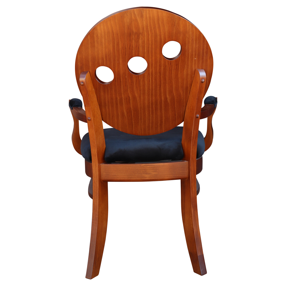 Kit 2 Poltronas Decorativas Sala de Jantar Teseu Madeira Maciça Poliéster Preto/Imbuia G42 - Gran Belo