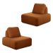 Kit 2 Poltronas Decorativas Santiago Sala de Estar Pés em Madeira Bouclê Terracota G89 - Gran Belo