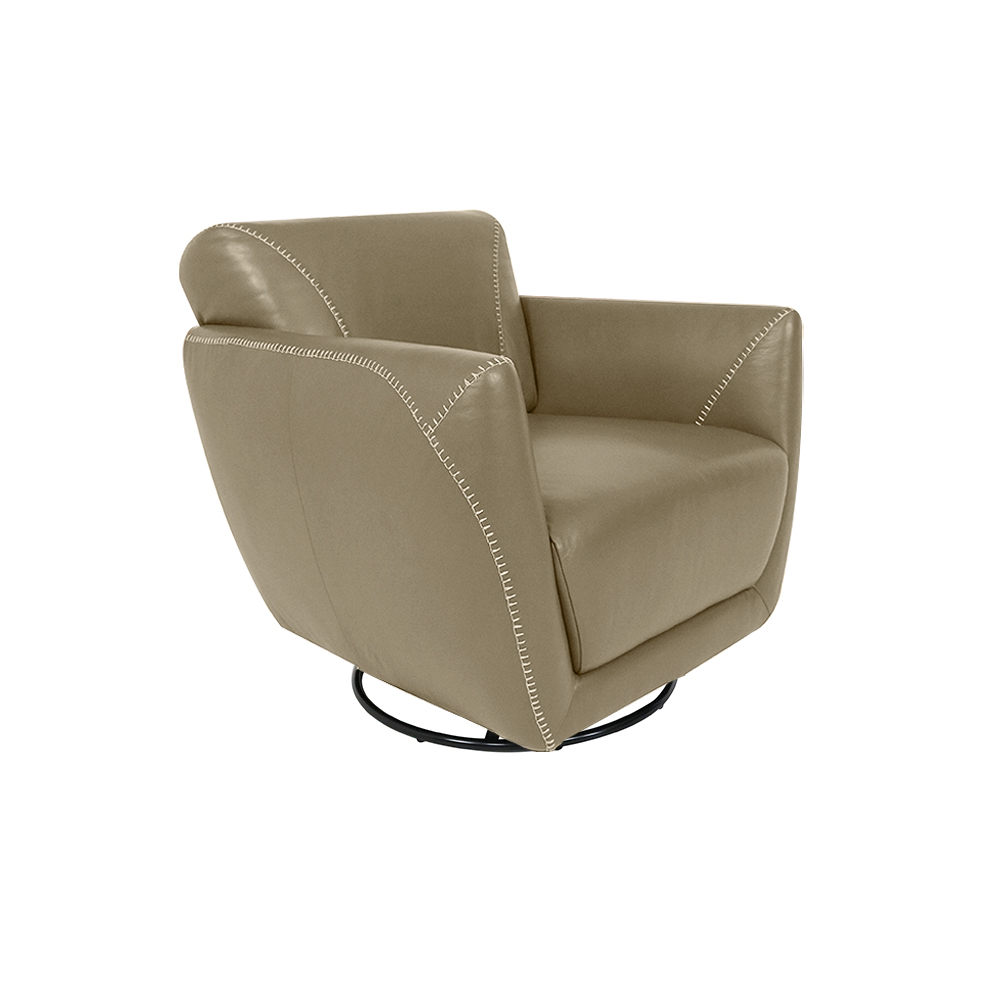 Kit 2 Poltronas Decorativas Valentina Sala de Estar Giratória Couro Avelã G40 - Gran Belo
