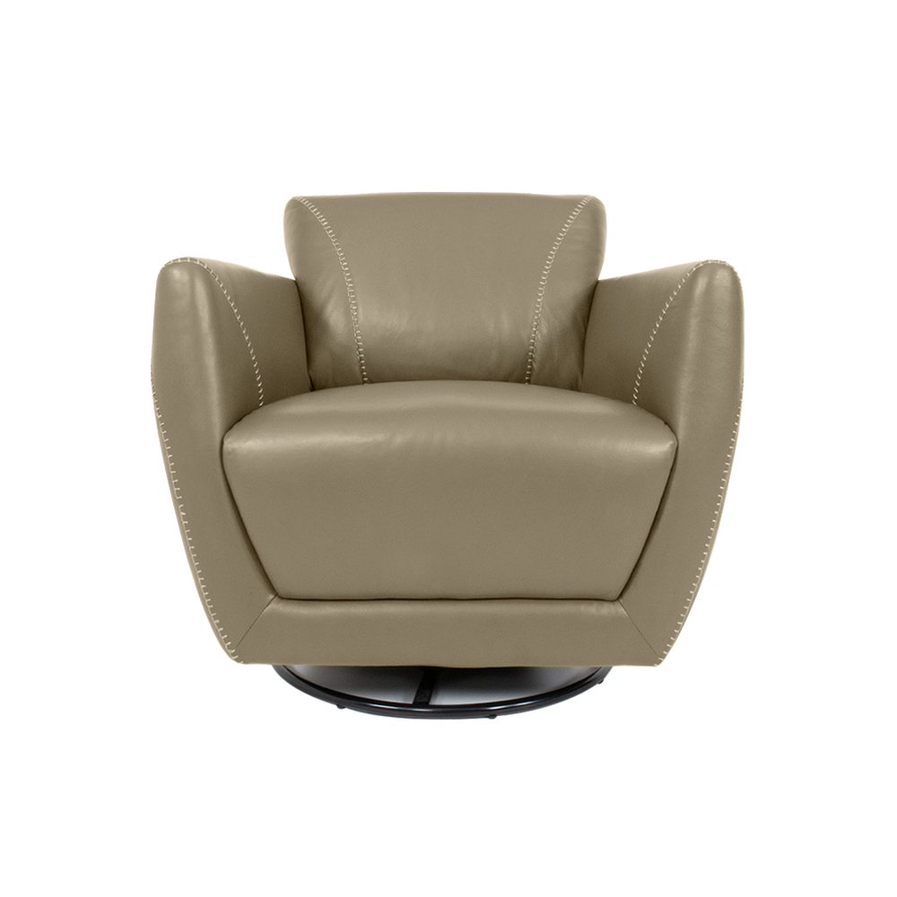 Kit 2 Poltronas Decorativas Valentina Sala de Estar Giratória Couro Avelã G40 - Gran Belo