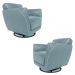 Kit 2 Poltronas Decorativas Valentina Sala de Estar Giratória Couro Azul Celeste G40 - Gran Belo