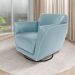 Kit 2 Poltronas Decorativas Valentina Sala de Estar Giratória Couro Azul Celeste G40 - Gran Belo