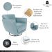 Kit 2 Poltronas Decorativas Valentina Sala de Estar Giratória Couro Azul Celeste G40 - Gran Belo