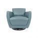 Kit 2 Poltronas Decorativas Valentina Sala de Estar Giratória Couro Azul Celeste G40 - Gran Belo