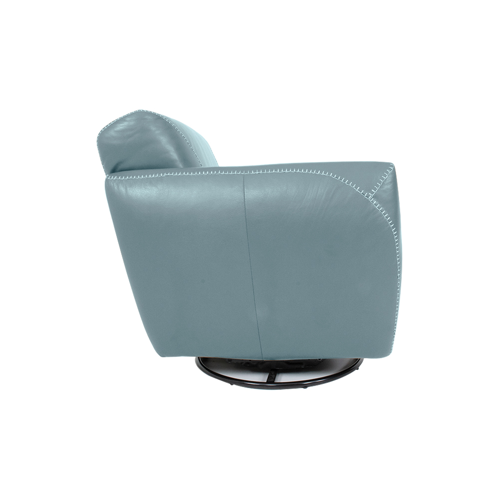 Kit 2 Poltronas Decorativas Valentina Sala de Estar Giratória Couro Azul Celeste G40 - Gran Belo