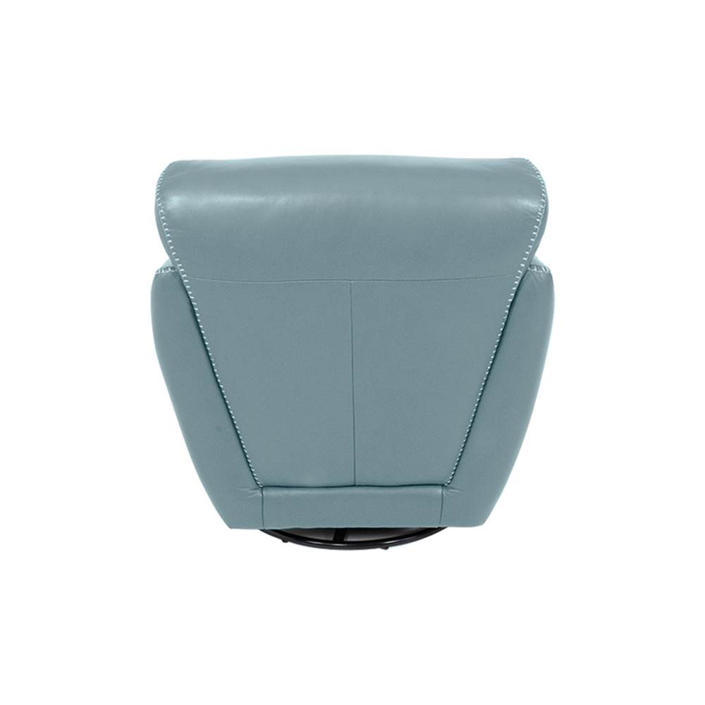Kit 2 Poltronas Decorativas Valentina Sala de Estar Giratória Couro Azul Celeste G40 - Gran Belo