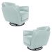 Kit 2 Poltronas Decorativas Valentina Sala de Estar Giratória Couro Azul Claro G40 - Gran Belo