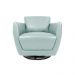 Kit 2 Poltronas Decorativas Valentina Sala de Estar Giratória Couro Azul Claro G40 - Gran Belo