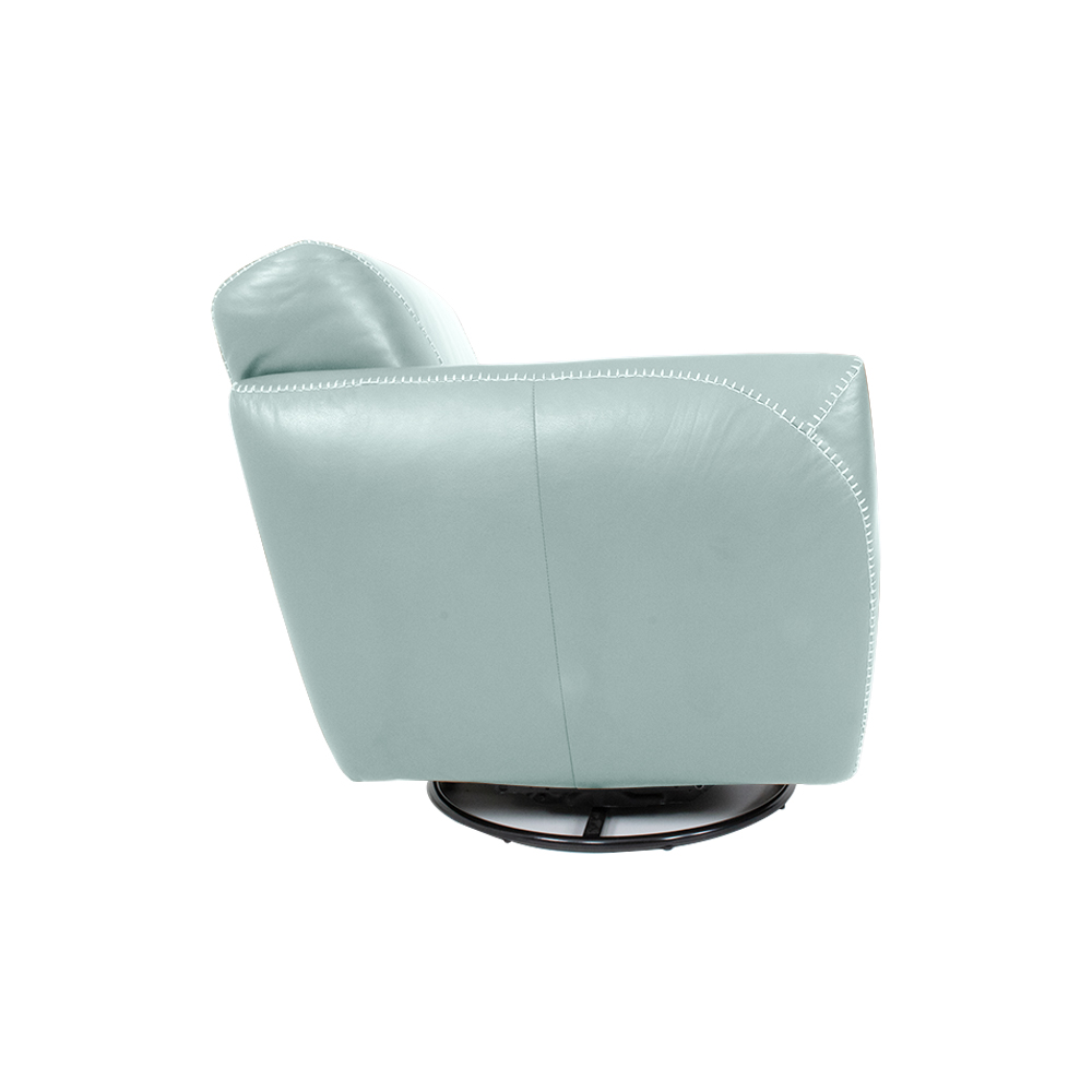 Kit 2 Poltronas Decorativas Valentina Sala de Estar Giratória Couro Azul Claro G40 - Gran Belo