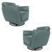 Kit 2 Poltronas Decorativas Valentina Sala de Estar Giratória Couro Azul Majestic G40 - Gran Belo