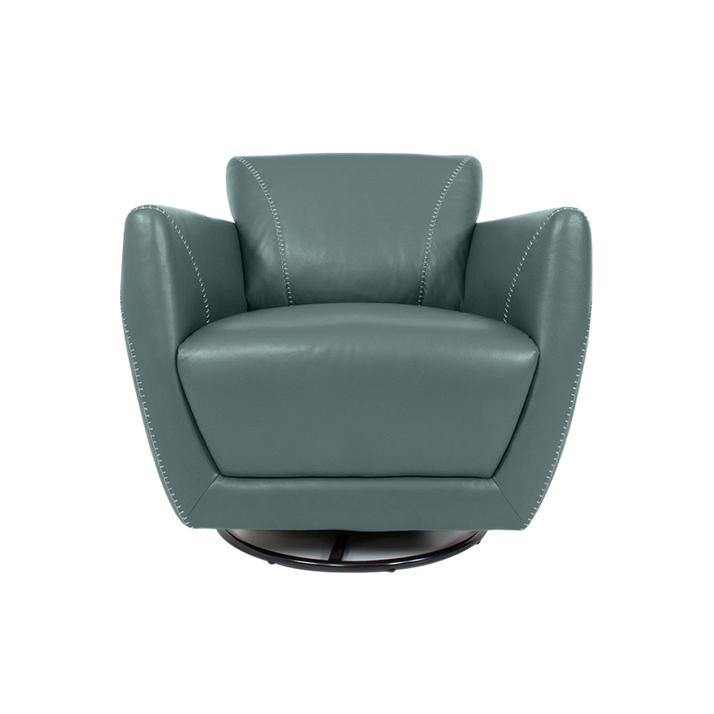 Kit 2 Poltronas Decorativas Valentina Sala de Estar Giratória Couro Azul Majestic G40 - Gran Belo