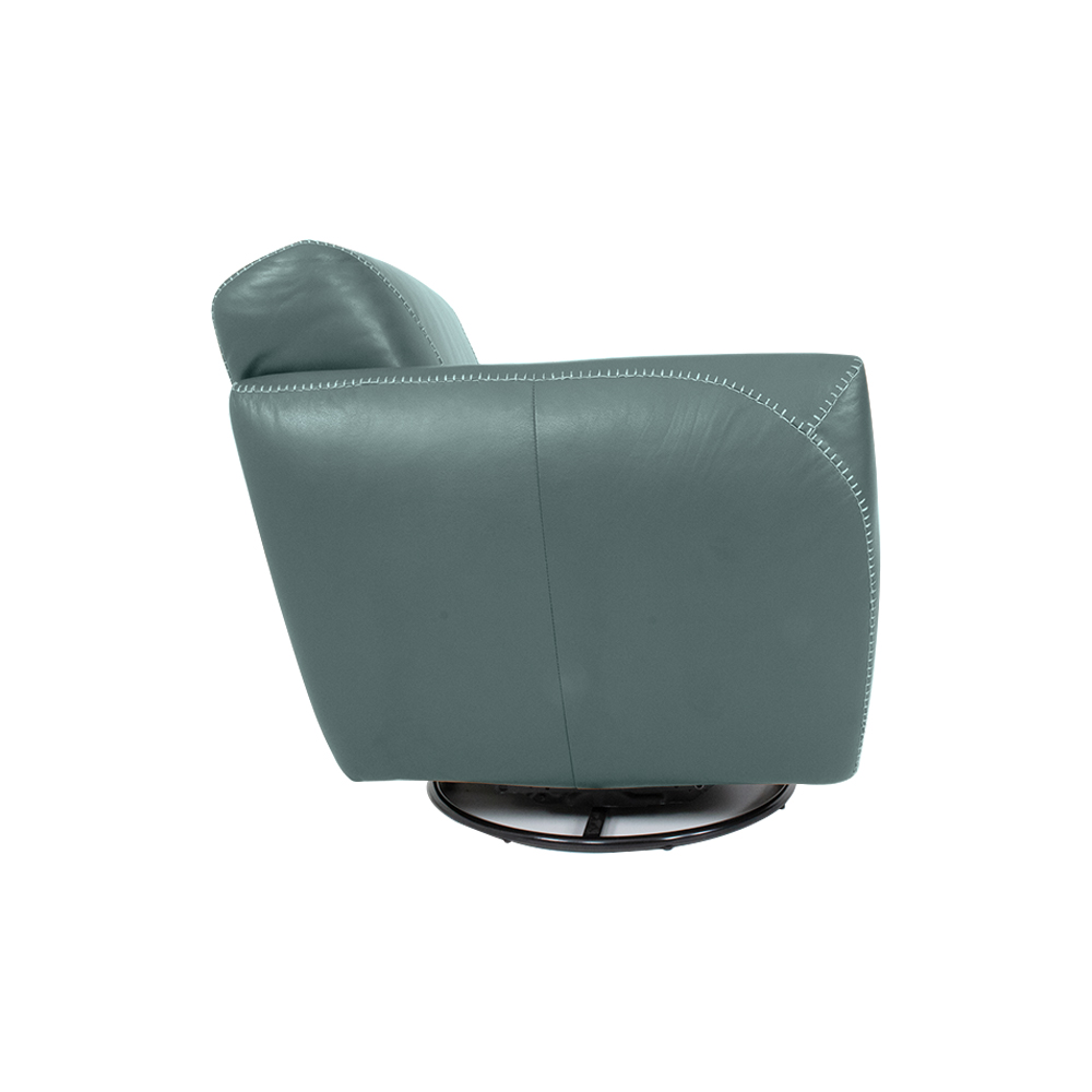 Kit 2 Poltronas Decorativas Valentina Sala de Estar Giratória Couro Azul Majestic G40 - Gran Belo
